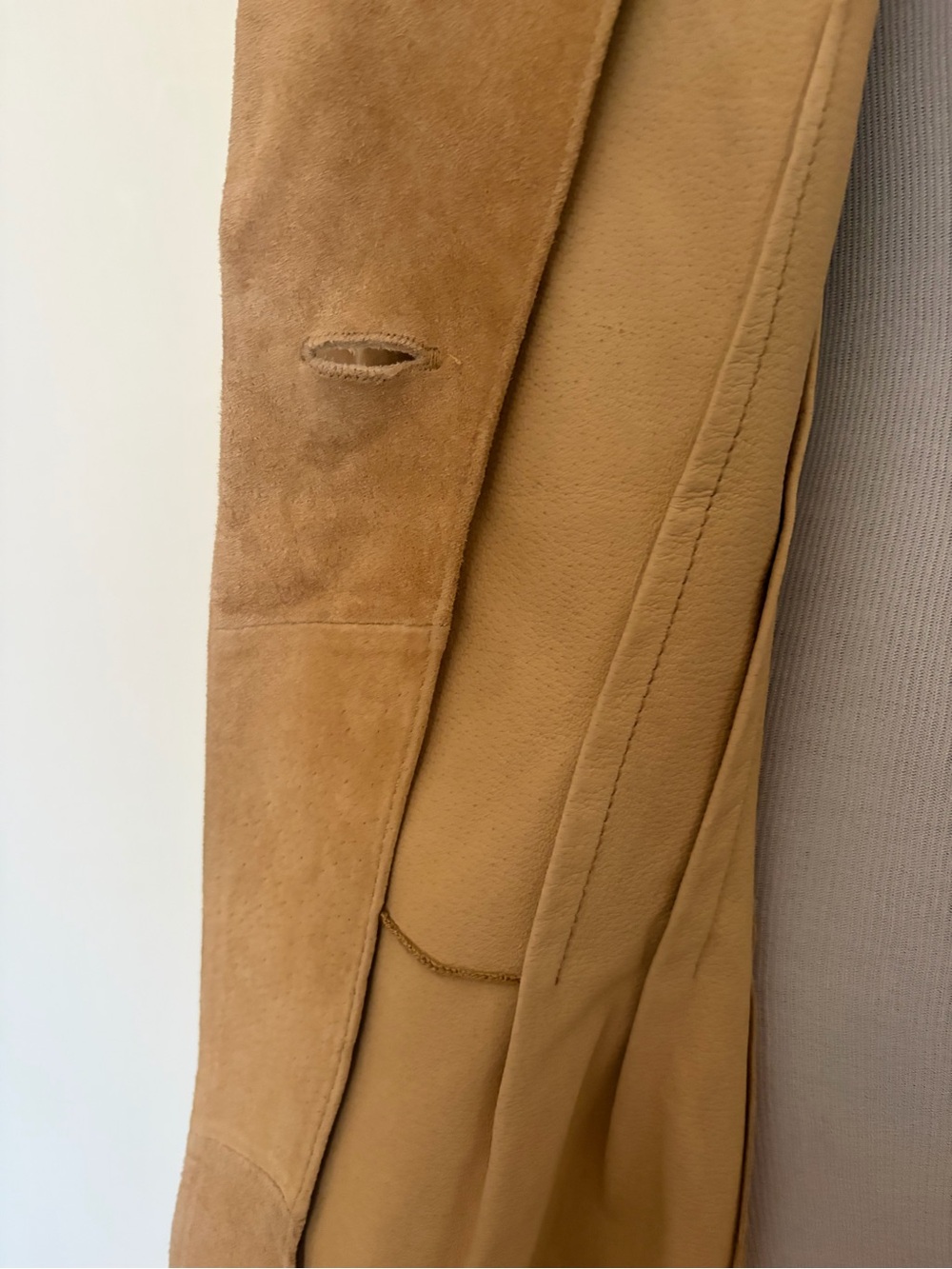 Finley Camel Suede Single-Button Blazer - Picture 6 of 11
